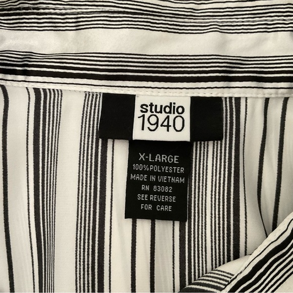 STUDIO 1940, BLACK AND WHITE STRIPED BLOUSE, SIZE: XL - Picture 11 of 11